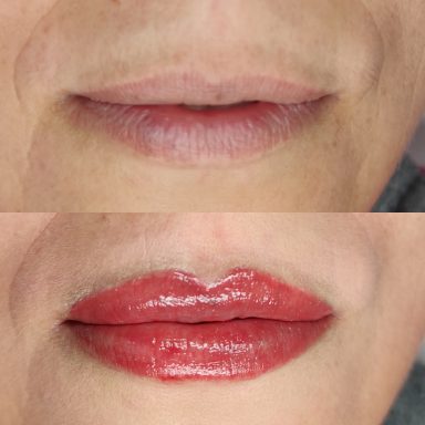 Antes y después de micropigmentación de labios Antes y después de micropigmentación de labios en Palma